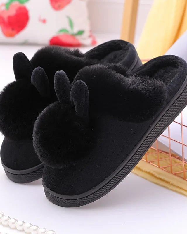 Chaussons pour Femme | Lapin Noir / 37-38