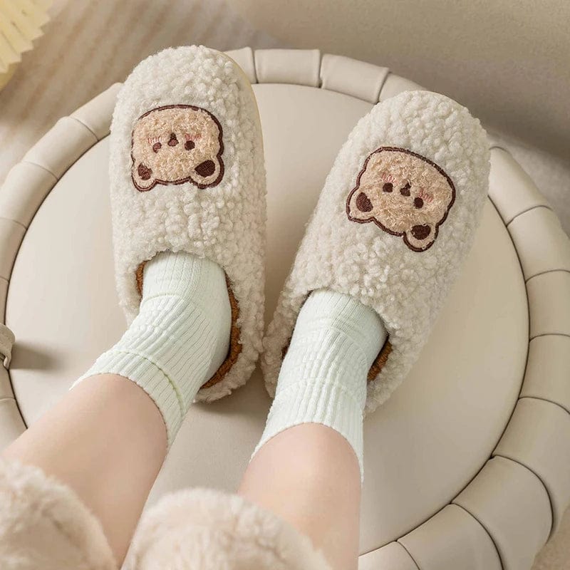 Chaussons pour Femme | Ourson Douillet Beige / 35-36
