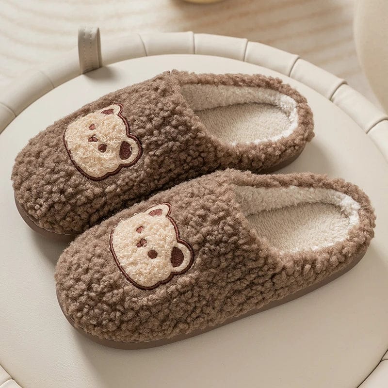 Chaussons pour Femme | Ourson Douillet Café / 43-44