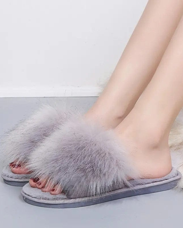 Chaussons pour Femme | Sandale Fluffy 40 / Gris