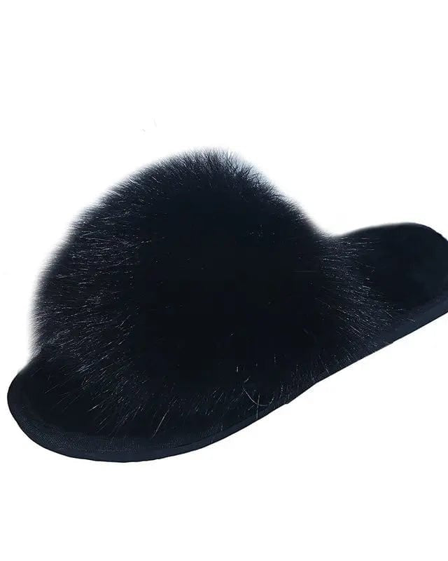 Chaussons pour Femme | Sandale Fluffy 40 / Noir