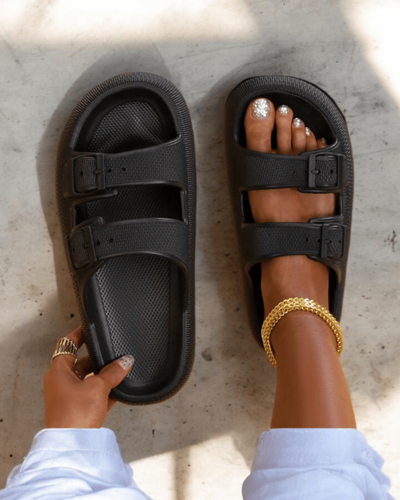 Chaussons pour Femme | Sandales Intérieur Extérieur Noir / 41-42