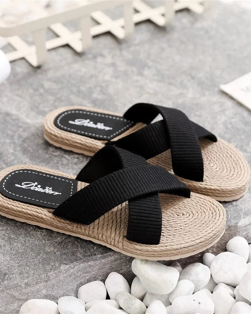 Chaussons pour Femmes | Sandale au Naturel noir / 42