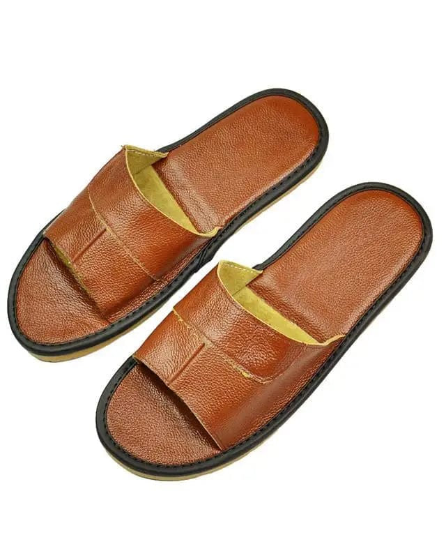 Chaussons pour Homme |  Cuir Urbain Marron / 42-43(29cm)