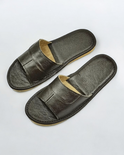 Chaussons pour Homme |  Cuir Urbain Noir / 40-41(28cm)