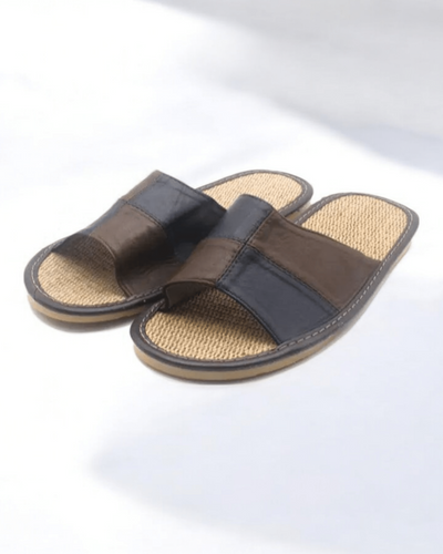 Chaussons pour Homme | Sandale Cuir Sauvage Marron / 41-42