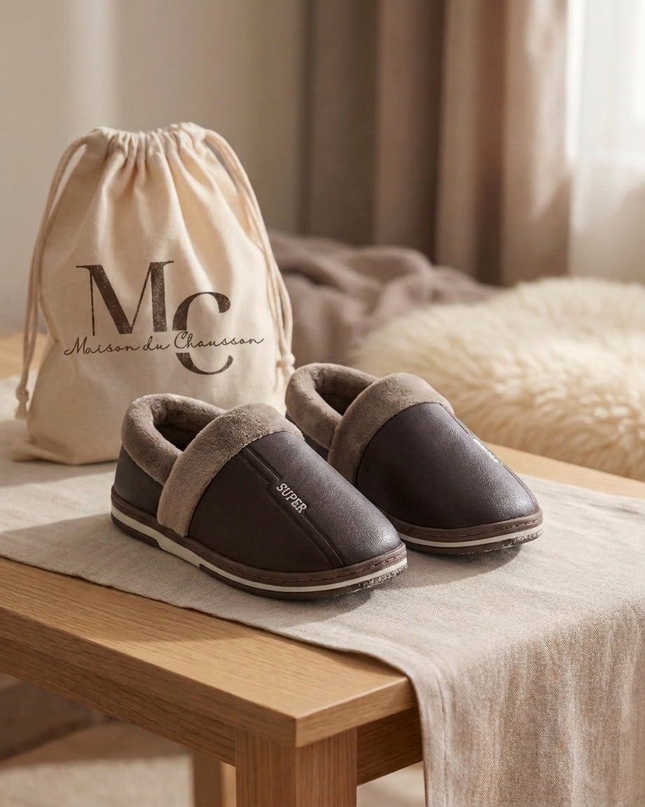 Chaussons Homme <br> Cosy Marron