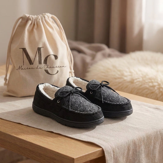 Chaussons Homme <br> Fourrés avec lacet