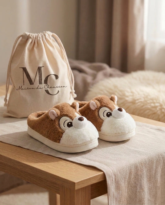 Chaussons <br> Chien cartoon mignon
