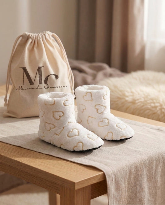 Chaussons Femme <br> Bottines à coeur