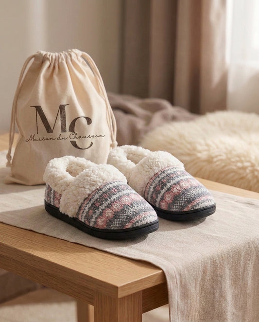 Chaussons Femme <br> Montante Rose