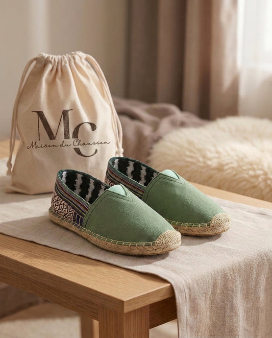 Chaussons Homme <br> Espadrilles Verte