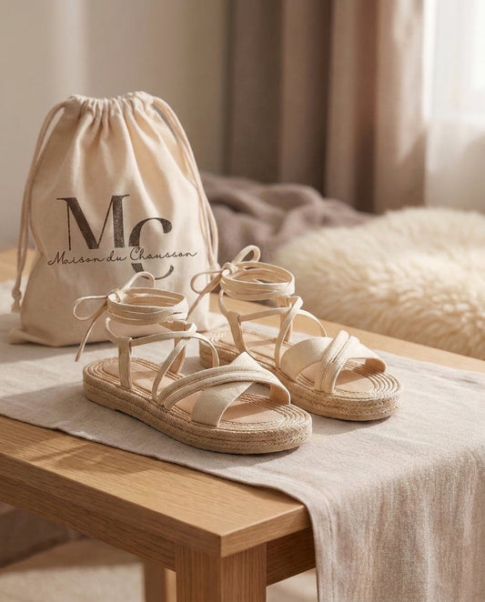 Sandales Femme <br> Montante Nude