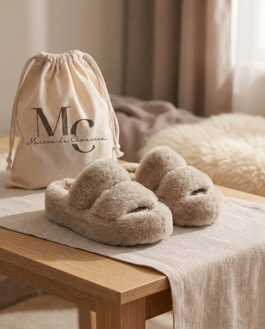 Chaussons Femme <br>  Sandale Fluffy Plateforme