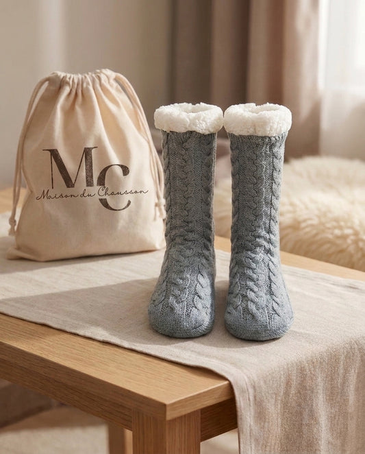 Chaussons Chaussettes <br> Côtelé