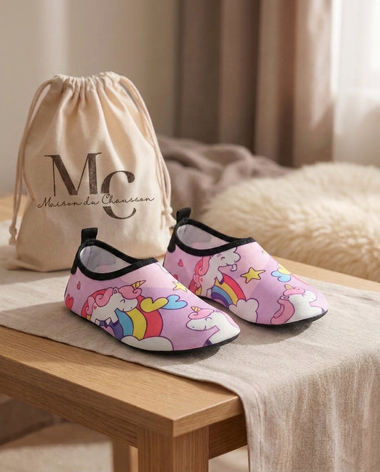 Chaussons <br> Piscine Licorne