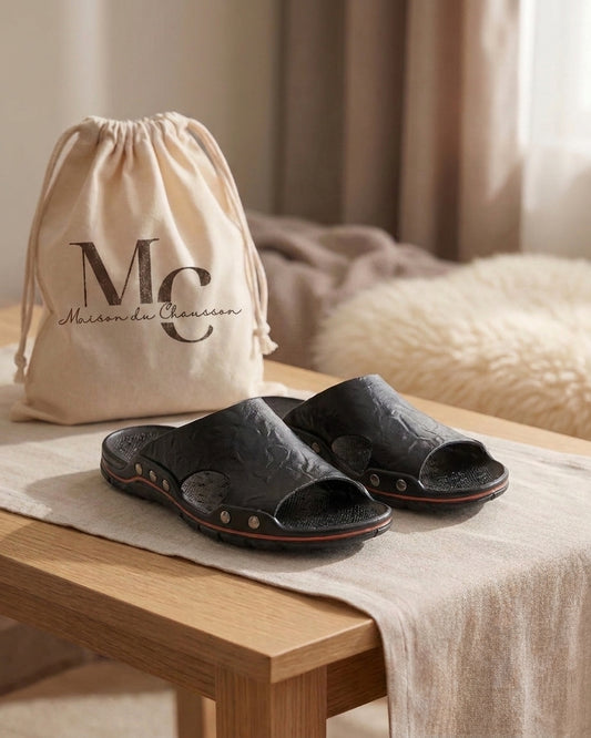 Chaussons pour Homme <br> Sandale en cuir PU