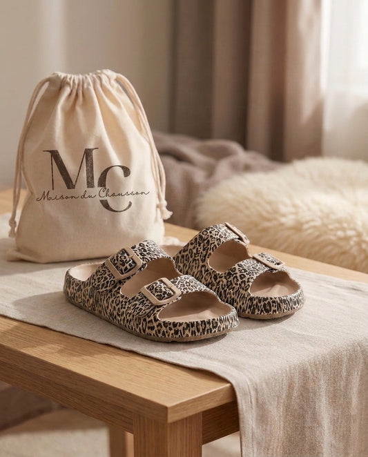Chaussons pour Femme <br> Sandale Léopard