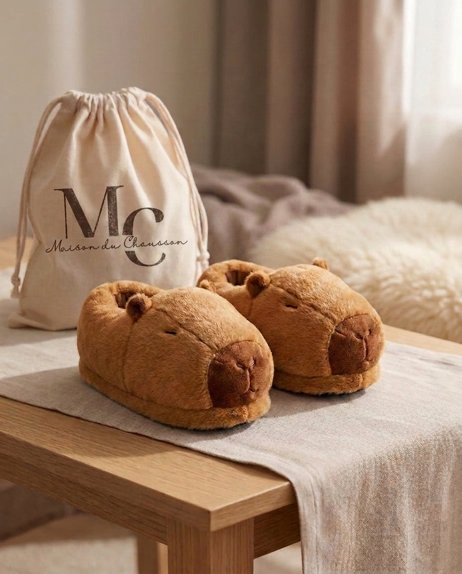 Chaussons Capybara – Pantoufles Hiver Douces