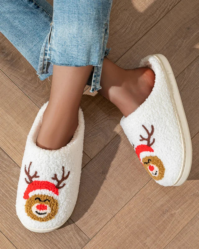Chaussons <br> Rênne de Noël rigolo