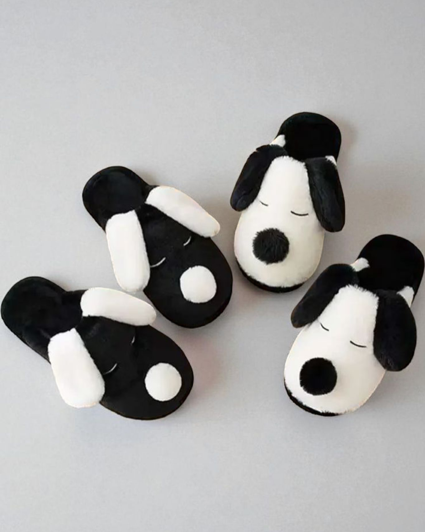 Chaussons Animaux <br> Chien Noir et Blanc