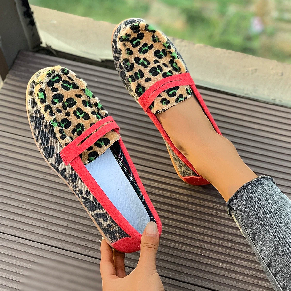 Chaussons Femme <br> Charentaise Léopard