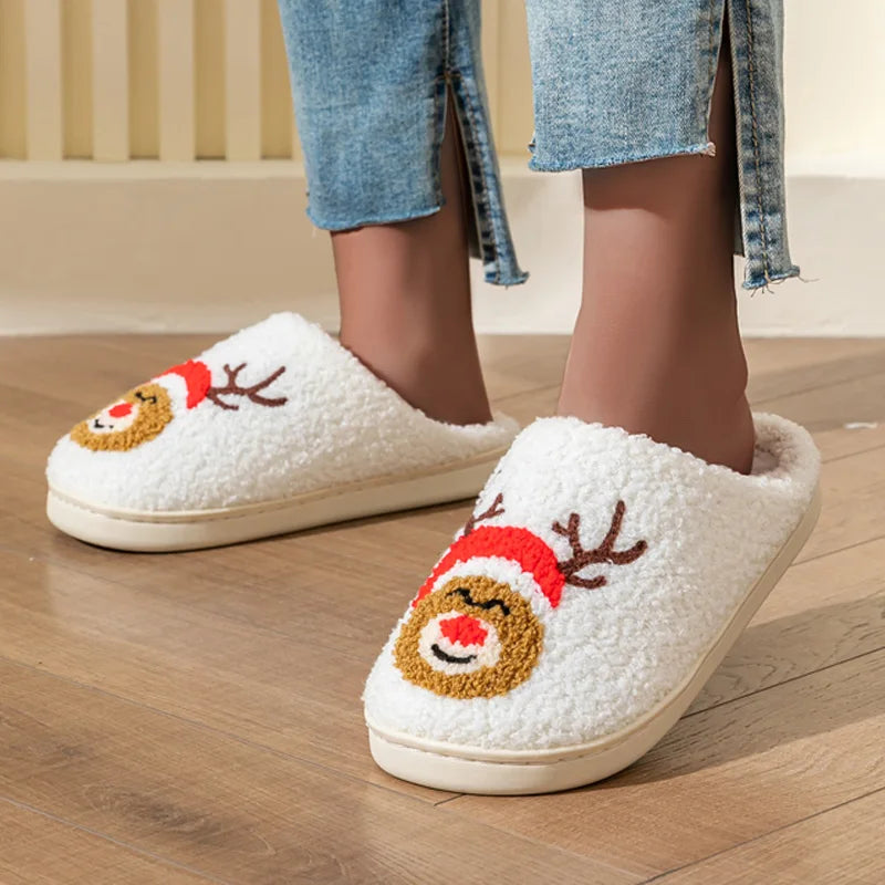 Chaussons <br> Rênne de Noël rigolo