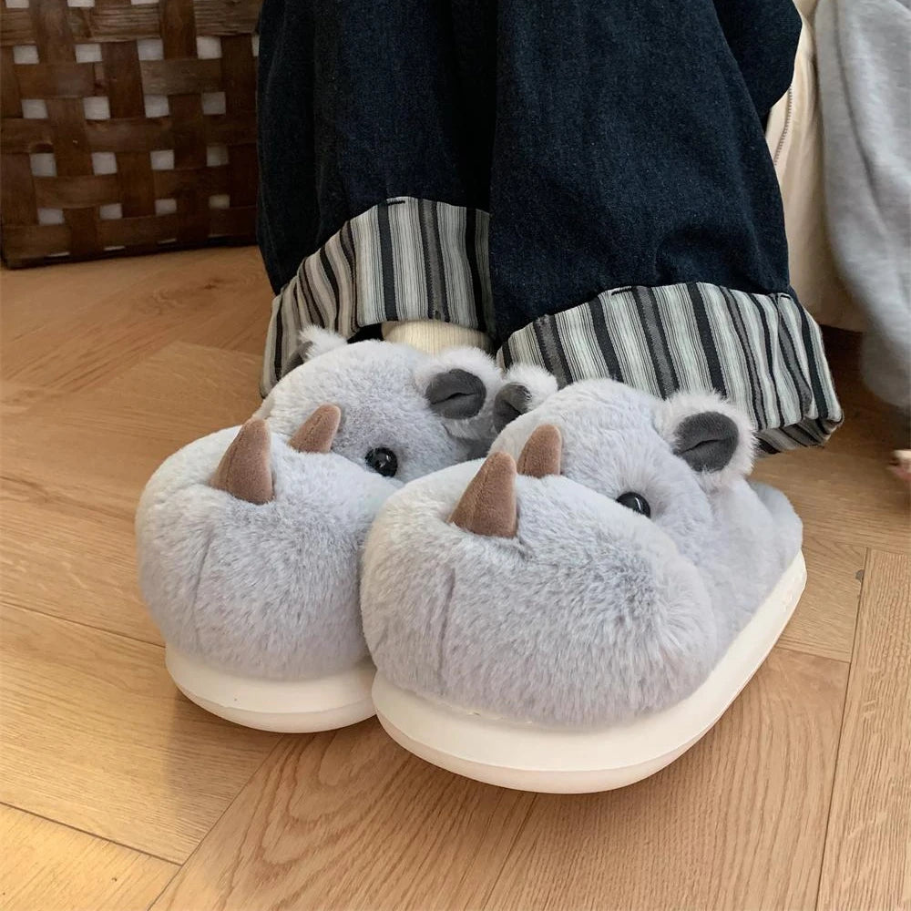 Chaussons <br> Rhinocéros cartoon