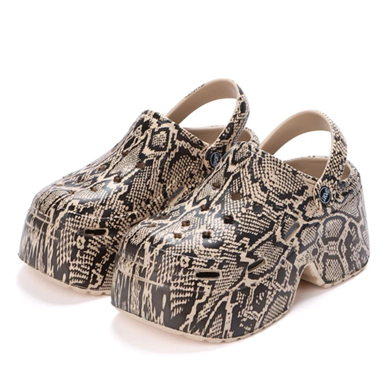 Sandales <br> Plateforme Léopard et Serpent