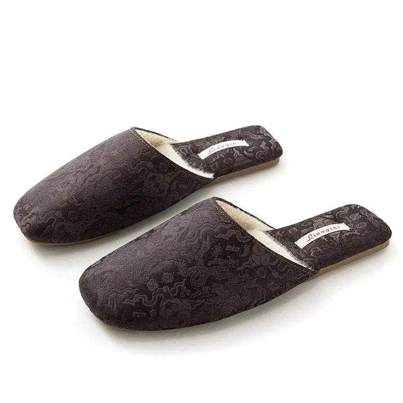 Chaussons <br> Style chinois en soie