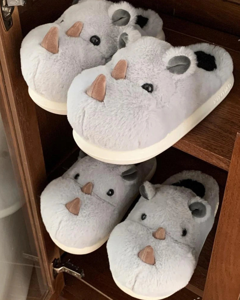 Chaussons <br> Rhinocéros cartoon