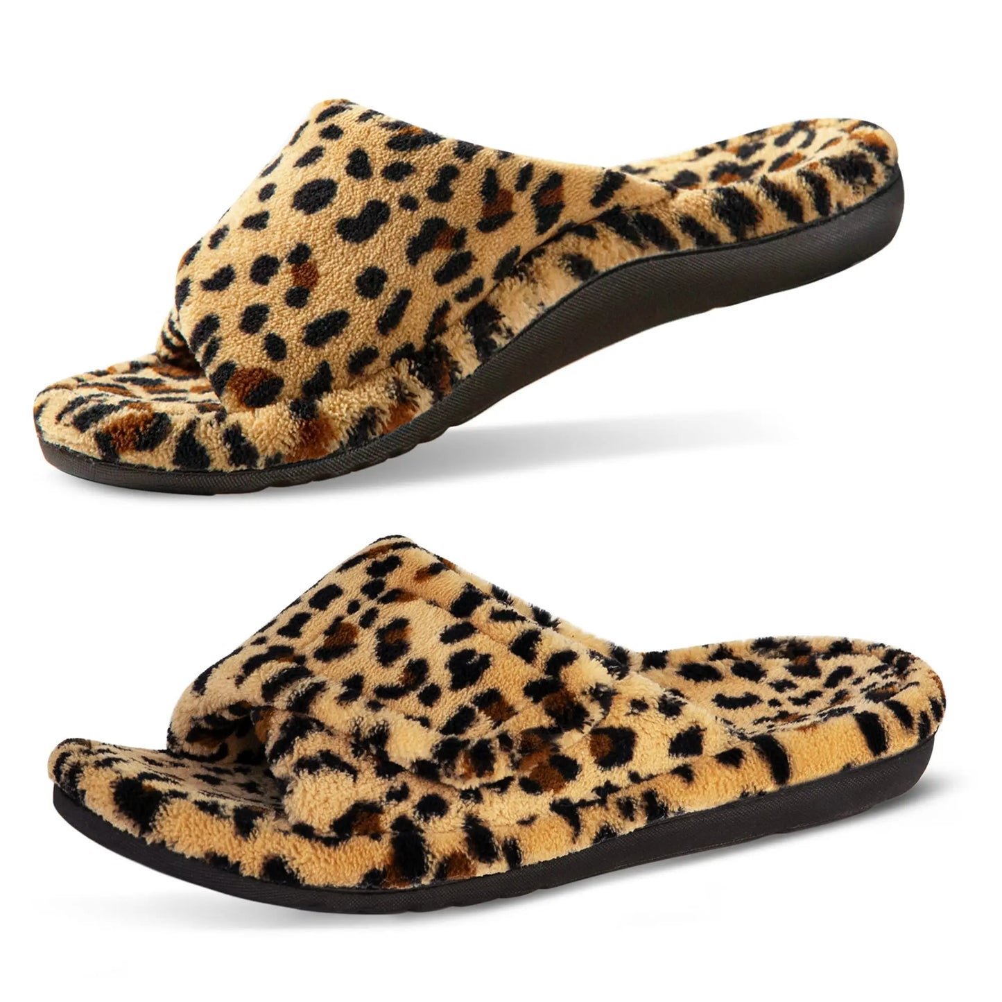 Chaussons Sandales <br> Mémoire de forme Léopard