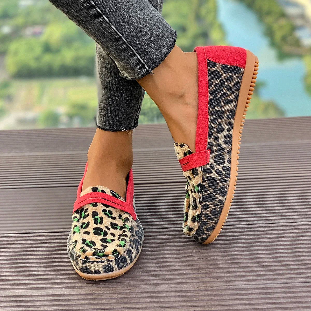 Chaussons Femme <br> Charentaise Léopard