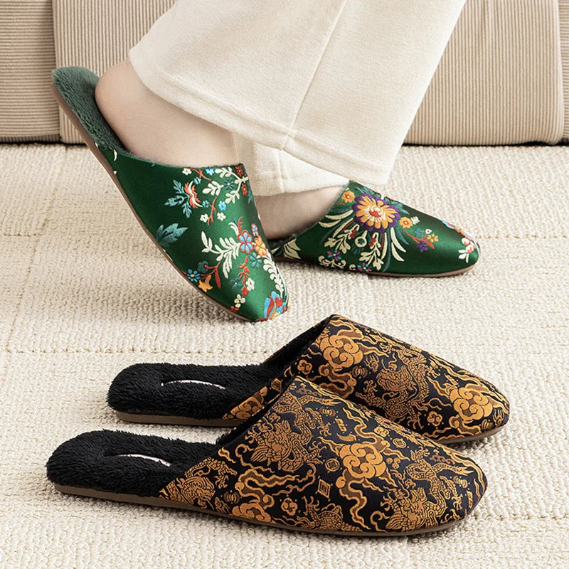 Chaussons <br> Style chinois en soie