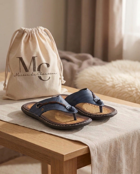 Chaussons pour Homme <br>  Cuir d'Eté