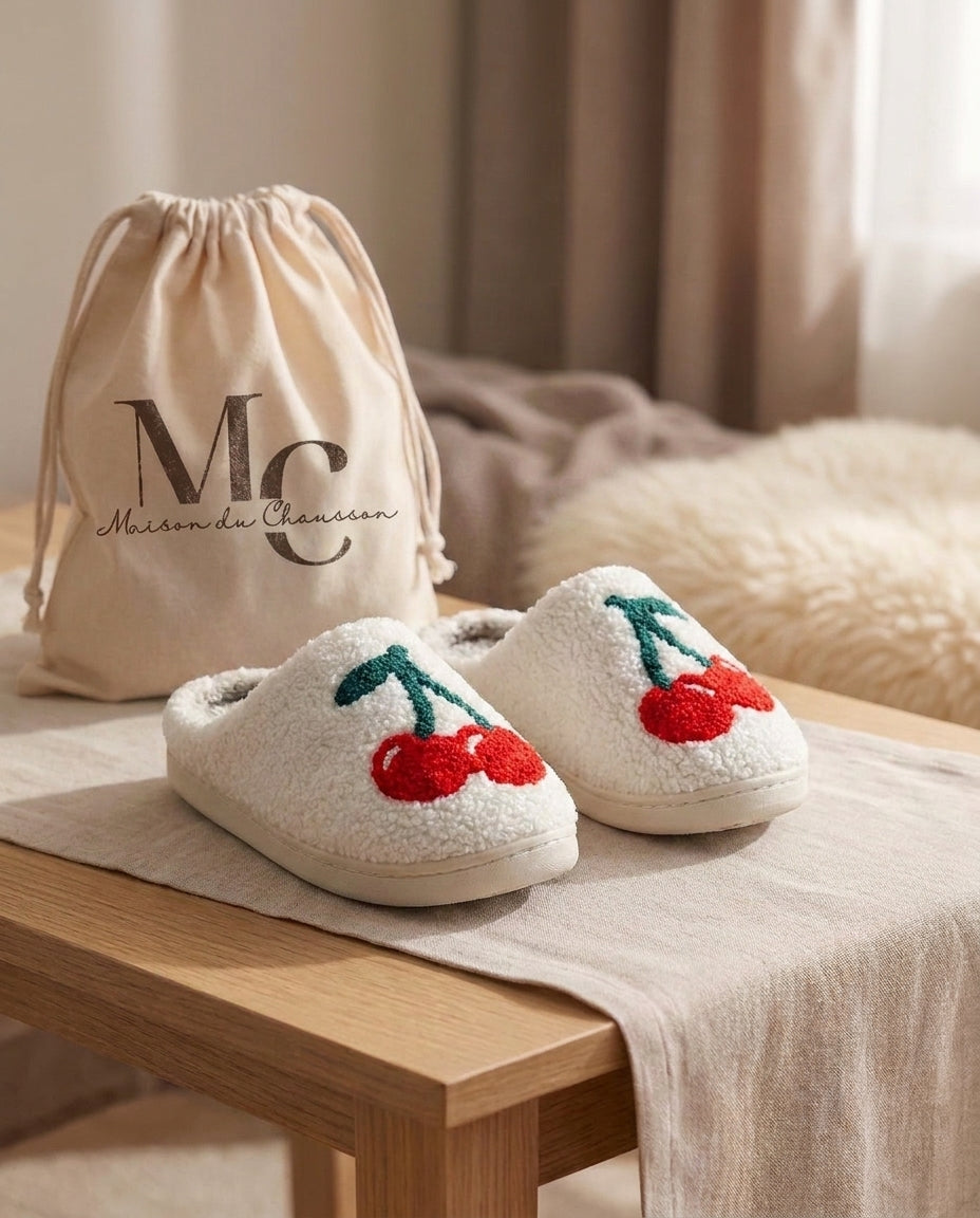 Chaussons pour Femme <br> Cerise