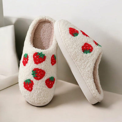 Chausson pour Femme | Fraises Gourmande Blanc / 35-36