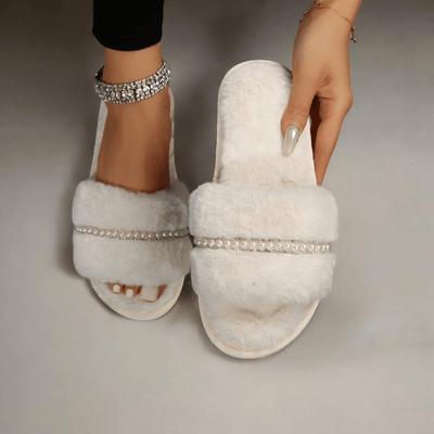 Chaussons pour Femme | Sandale Luxe d'Hiver Blanc / 35