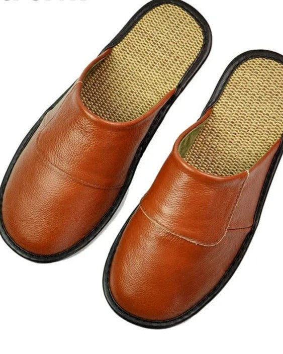 Chaussons pour Homme <br> Classique en Cuir