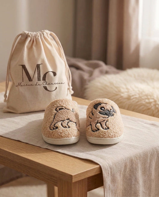 Chaussons Animaux <br>  Chien Carlin